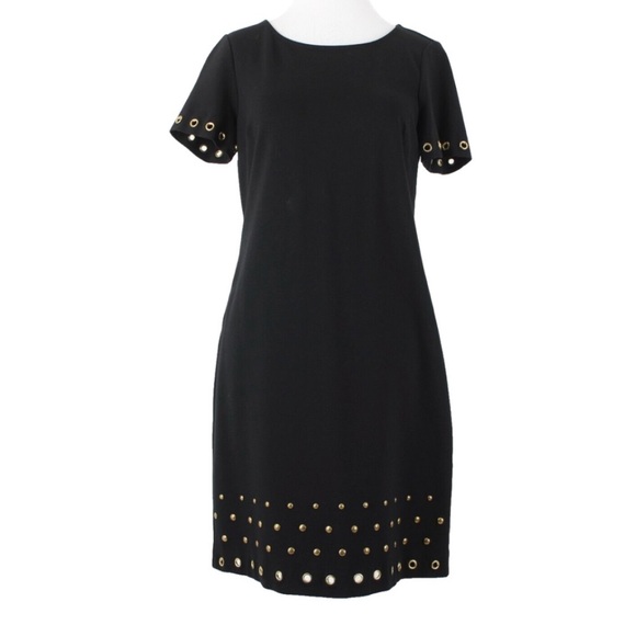 Roz & Ali Dresses & Skirts - Roz & Ali Black Mini Dress with Gold Eyelets